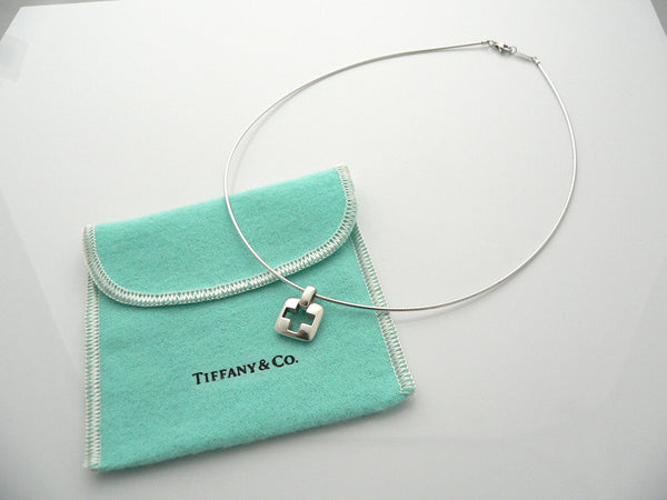 Tiffany & Co Cross Necklace Pendant Charm Chain Silver Love Gift Pouch Crucifix