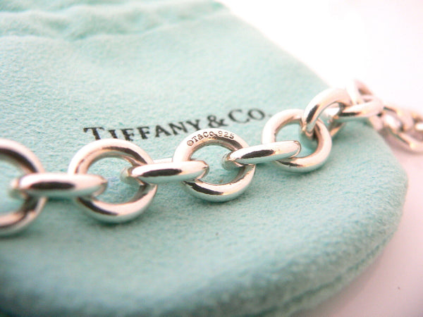 Tiffany & Co Silver BE MINE Heart Padlock Charm Bracelet Bangle Chain Gift Pouch
