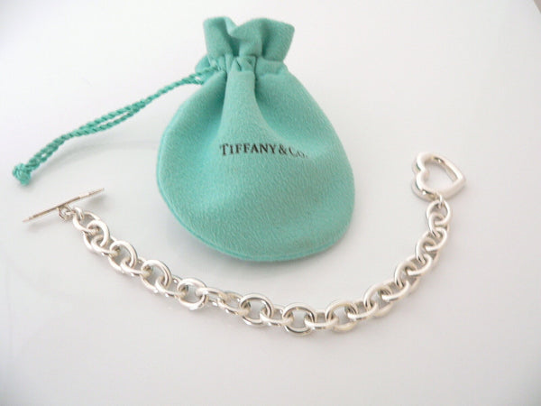 Tiffany & Co Heart Arrow Toggle Bracelet Bangle Chain Love Gift Pouch T Co 925