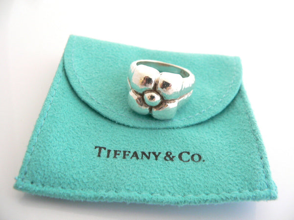 Tiffany & Co Flower Ring Silver Picasso Nature Fiore Band 5.75 Love Gift Pouch
