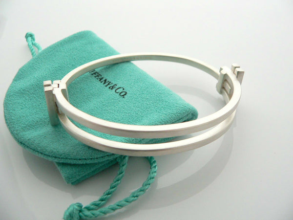 Tiffany & Co Silver Gehry Axis Bangle Bracelet Cuff Rare Gift Pouch Love Art