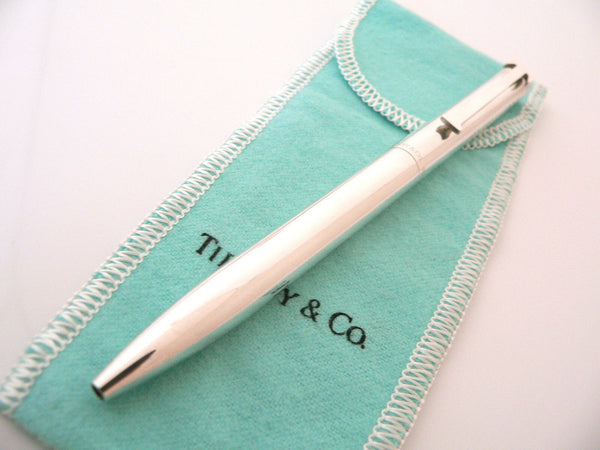 Tiffany & Co Pen Ball Pen Silver Executive T Clip Ballpen Office Gift Pouch Cool