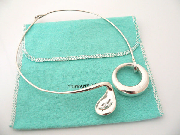 Tiffany & Co Teardrop Necklace Silver Peretti 1975 Vintage Pendant Choker Love