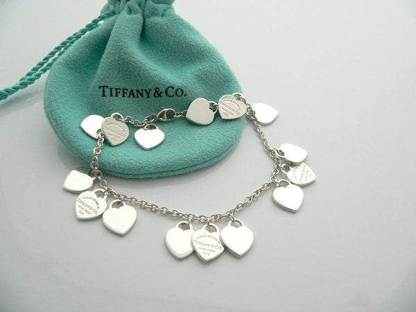 Tiffany & Co Hearts Dangle Bracelet Bangle Link Silver Return To Tiffany Love