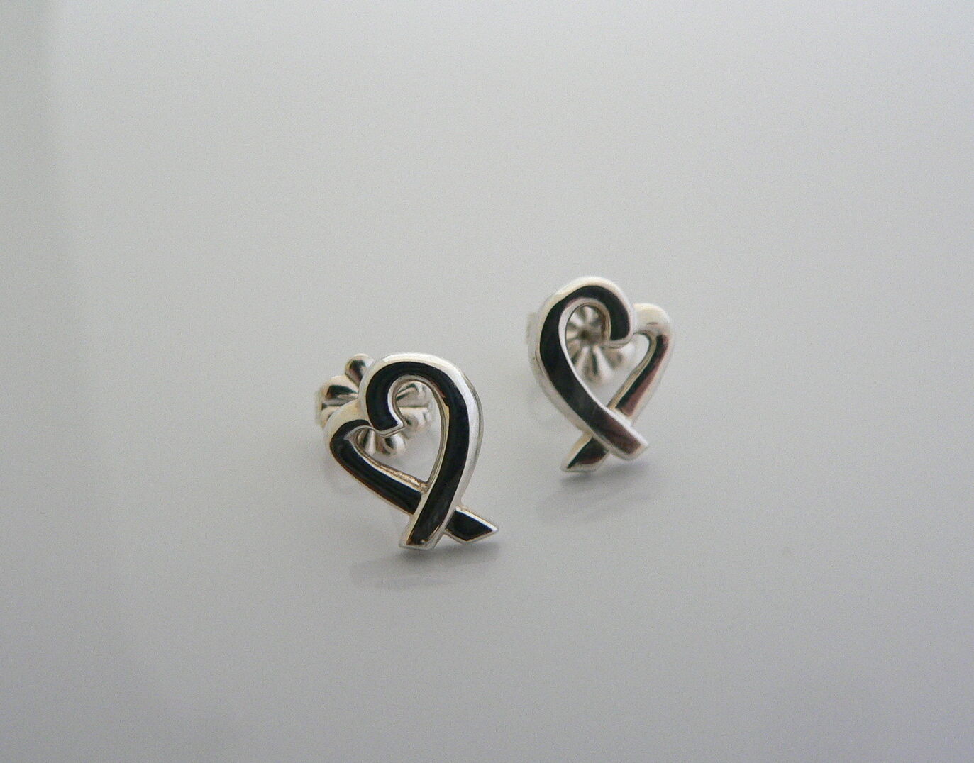 Tiffany & Co Silver Picasso Mini Loving Heart Earrings Studs Gift Love Statement