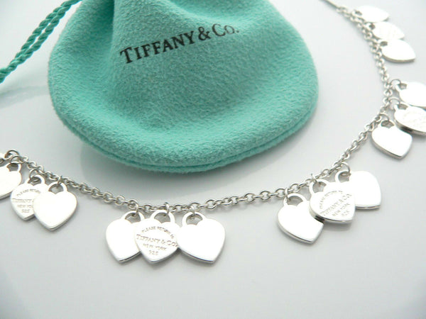 Tiffany & Co Hearts Dangle Bracelet Bangle Link Silver Return To Tiffany Love