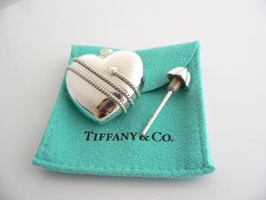 Tiffany & Co Silver Heart Arrow Perfume Bottle Container Case Rare Gift Pouch