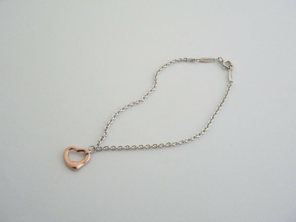 Tiffany & Co Silver 18K Gold Peretti Open Heart Bracelet Bangle Gift Love