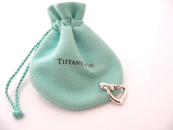 Tiffany & Co Silver Peretti Pink Sapphire Heart Charm Clasp 4 Necklace Bracelet