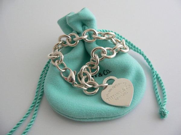 Tiffany & Co Silver Return to Tiffany & Co Heart Tag Bracelet Bangle Gift Pouch