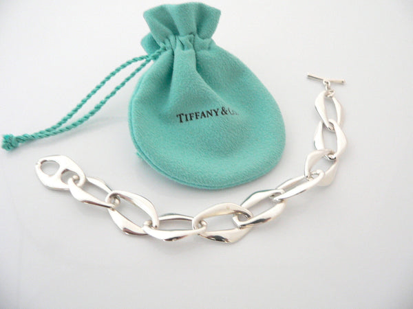 Tiffany & Co Silver Peretti Aegean Bracelet Bangle Link Chain Gift Box Pouch Art