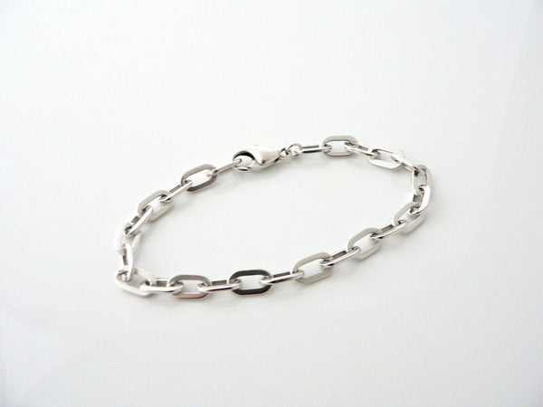 Tiffany & Co Silver Oval Links Bracelet Bangle Chain Gift Love 8 Inch Statement