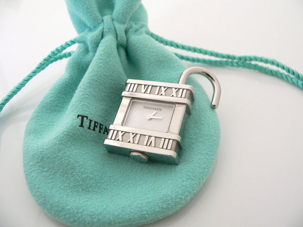 Tiffany & Co Atlas Numeral Watch Clock Padlock Charm 4 Necklace Bracelet Gift