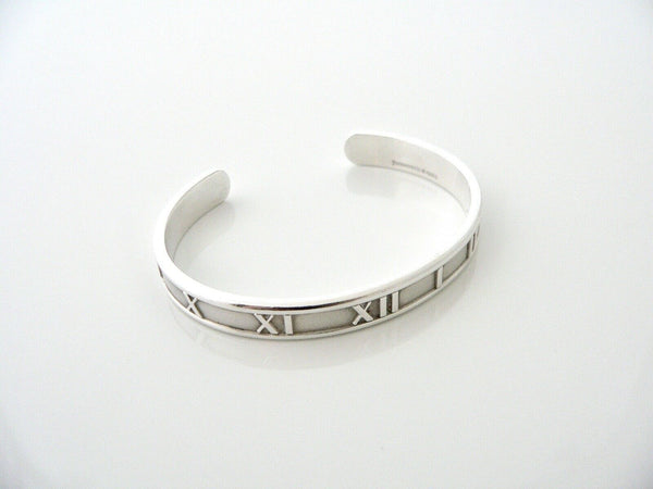 Tiffany & Co Silver Atlas Roman Numeral Cuff Bracelet Bangle Gift Love Statement