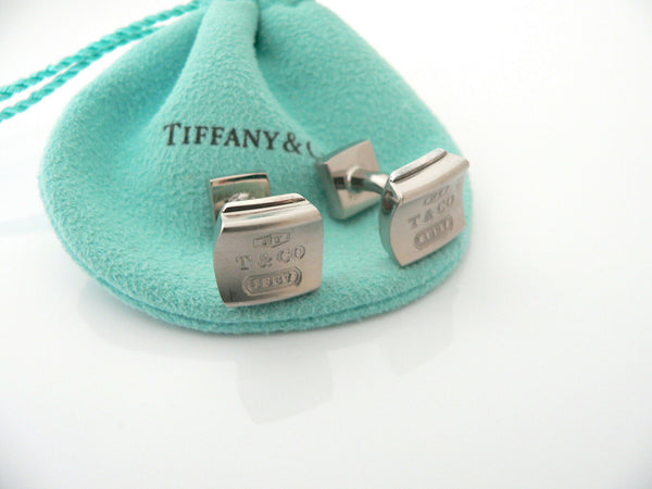 Tiffany & Co 1837 Square Titanium Galaxy Cuff Link CuffLink Silver Man Gift Love