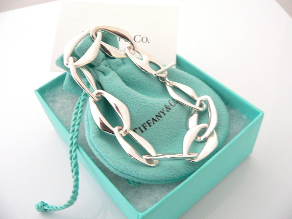 Tiffany & Co Silver Peretti Aegean Bracelet Bangle Link Chain Gift Box Pouch Art