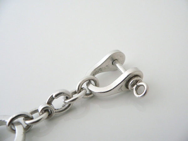Tiffany & Co Silver Shackle Valet Key Ring Keychain Hook Gift Pouch Love Large