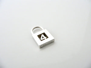 Tiffany & Co Number 4 Padlock Charm Pendant 4 Necklace Bracelet Gift Love Silver