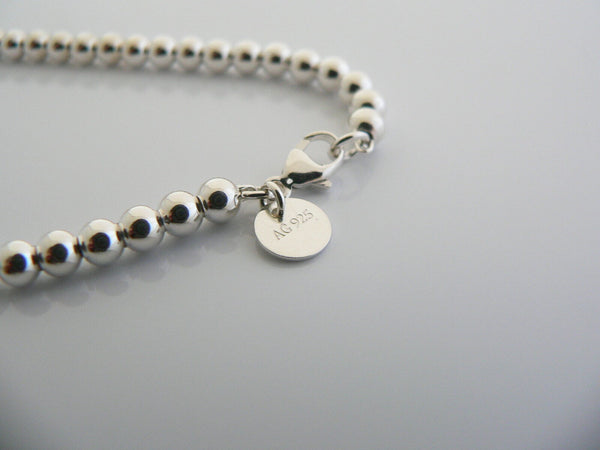 Tiffany & Co Return to Tiffany Silver Pink Enamel Heart Mini Ball Bead Bracelet