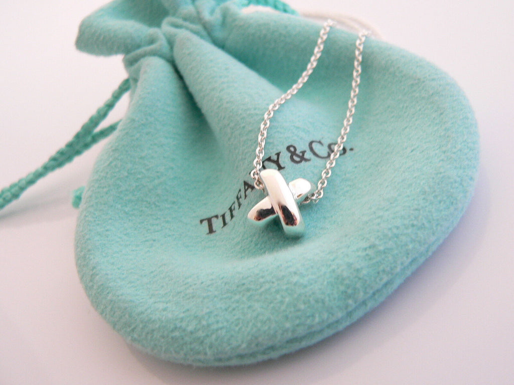 Tiffany & Co Signature X Necklace Rare Retired 750 925 - Etsy