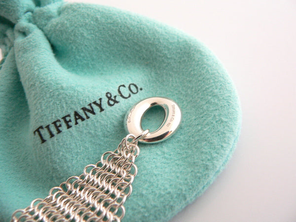 Tiffany & Co Silver Peretti Sevillana Circle Mesh Bracelet Bangle Gift Pouch