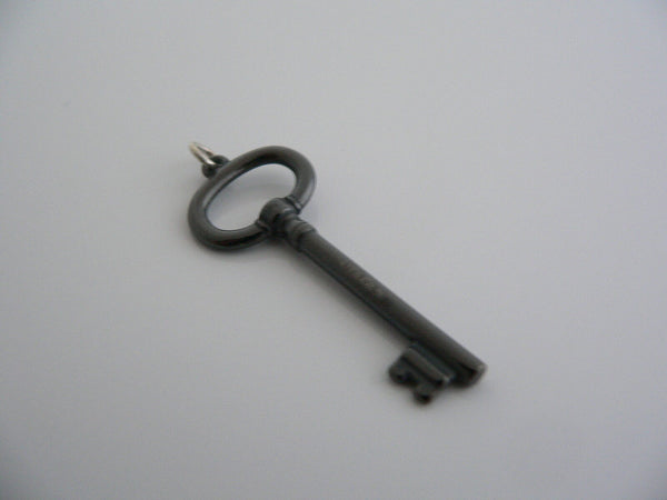 Tiffany & Co Silver Oval Titanium Key Charm Pendant 4 Necklace Gift Love