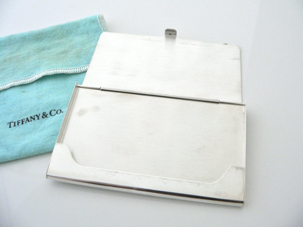 Tiffany & Co Engine Turned Stripe Business Card Case Holder Office Gift Pouch