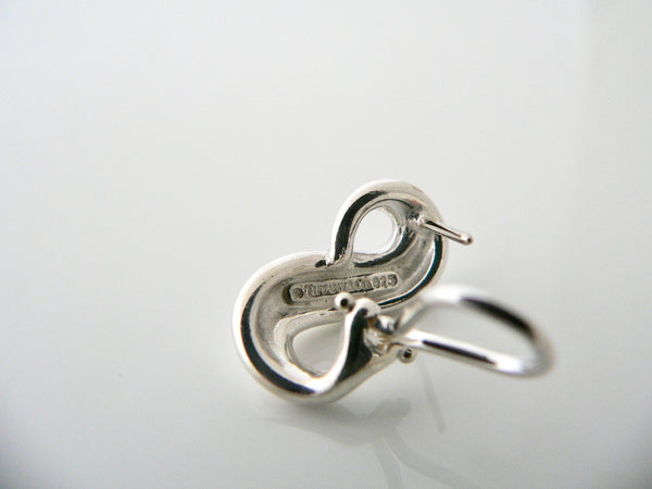 Tiffany & Co Silver Infinity Love Knot Earrings Figure 8 Eight Gift Rare