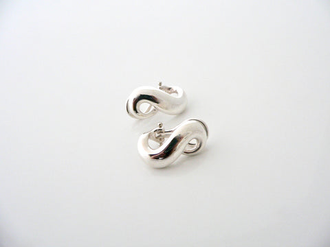 Tiffany & Co Silver Infinity Love Knot Earrings Figure 8 Eight Gift Rare