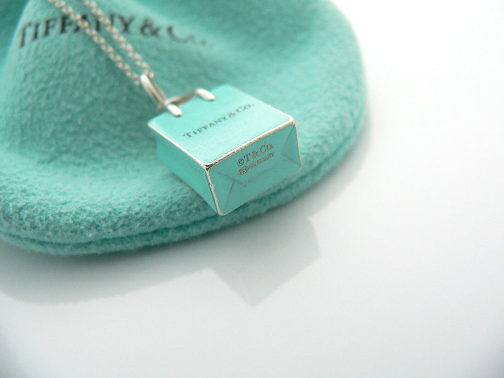 Tiffany & Co Silver Shopping Bag Charm Necklace Pendant Charm Chain Gift Love