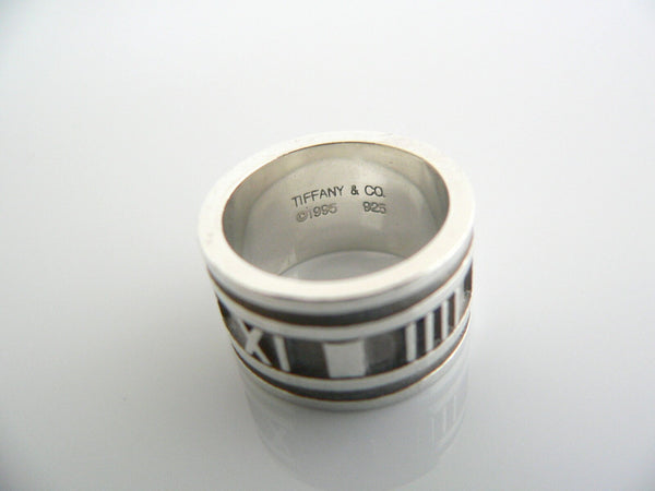 Tiffany & Co Atlas Ring Wide Silver Band Sz 5.5 Statement Love Gift Cool T and C
