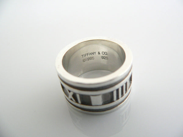 Tiffany & Co Atlas Ring Wide Silver Band Sz 5.5 Statement Love Gift Cool T and C