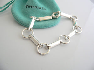 Tiffany & Co Silver Picasso Tenderness Heart Link Bracelet Bangle 7.75 Inch Gift