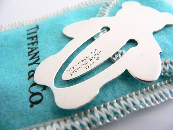 Tiffany & Co Teddy Bear Bookmark Book Mark Silver Baby Love Toy Gift Pouch Cool