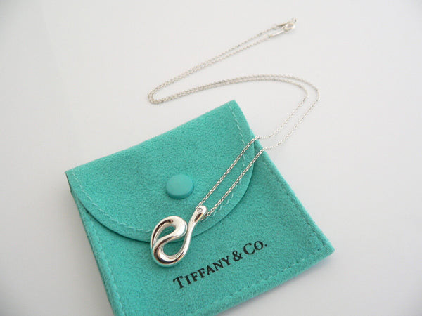 Tiffany and Co Diamond Necklace Peretti Wave Pendant Charm Chain Sea Lover Gift