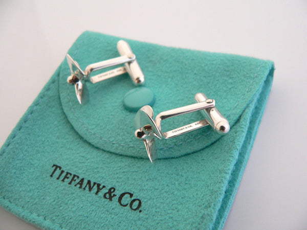 Tiffany & Co Propeller Cuff Link Boat Yacht Cufflink Gift Pouch Ocean Sea Lover