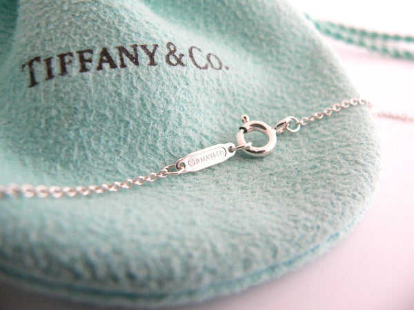 Tiffany & Co Silver Diamond Bar Necklace Pendant Chain Charm Gift Pouch Love