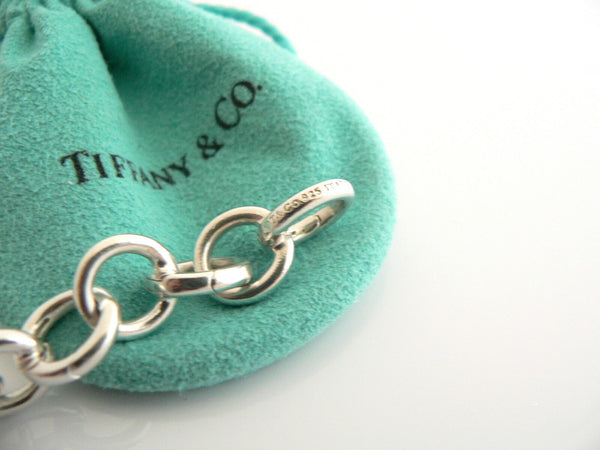 Tiffany & Co Silver Circles Link Clasp Charm Bracelet Bangle 8 Inch Gift Love