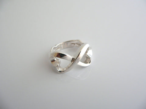 Tiffany & Co Silver Loving Heart Ring Band Sz 6 Double Infinity Gift Love