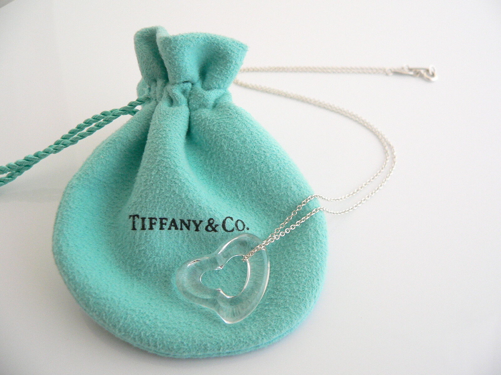 Tiffany & Co Silver Open Heart Necklace