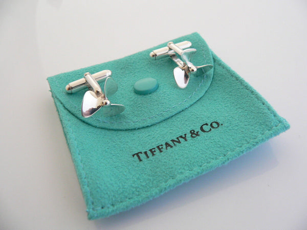 Tiffany & Co Propeller Cuff Link Boat Yacht Cufflink Gift Pouch Ocean Sea Lover