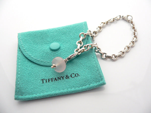 Tiffany & Co Donut Bracelet Pink Quartz Charm Rose Bangle Link Chain Love Gift