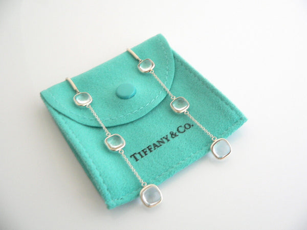 Tiffany & Co Silver Rock Crystal Dangling Dangle Earrings Gift Pouch Picasso