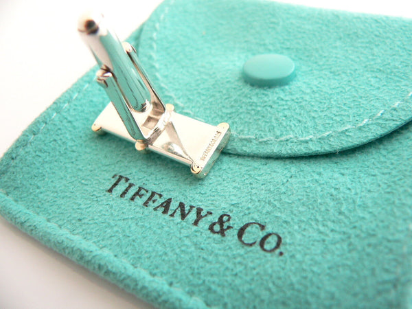 Tiffany & Co Silver Gold Bar Column CuffLinks Cuff Links Gift Pouch Love