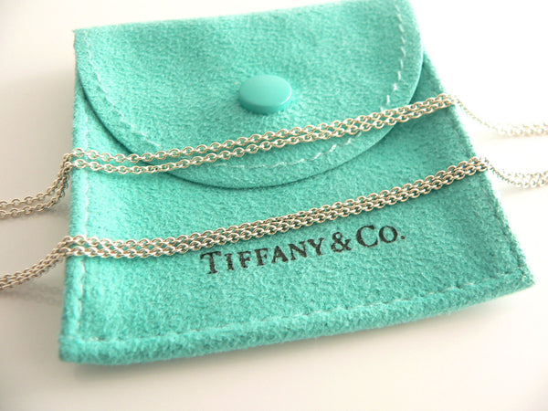 Tiffany & Co Silver Cross Circle Necklace Pendant Charm 18 Inch Gift Pouch Love