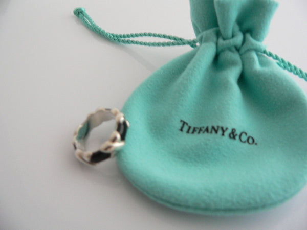 Tiffany & Co Silver Ring Signature X Black Enamel Stacking 4.25 Gift Pouch Love