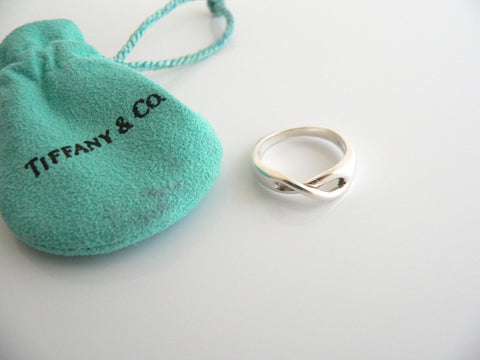 Tiffany & Co Silver Infinity Love Knot Ring Band Sz 5.5 Gift Pouch