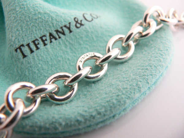 Tiffany & Co Silver I LOVE YOU Heart Bracelet Padlock Charm Bangle Gift Pouch