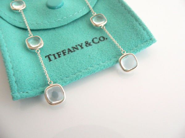 Tiffany & Co Silver Rock Crystal Dangling Dangle Earrings Gift Pouch Picasso