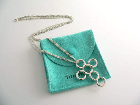Tiffany & Co Silver Cross Circle Necklace Pendant Charm 18 Inch Gift Pouch Love